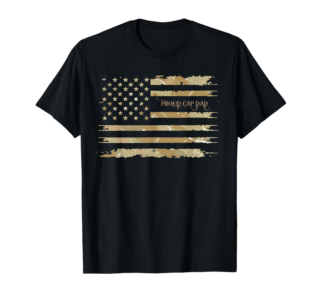 Proud Cap Dad Proud Dad Military Family T-Shirt - Unique Graphic Men Women - T-Shirt, Sweatshirt, Hoodie