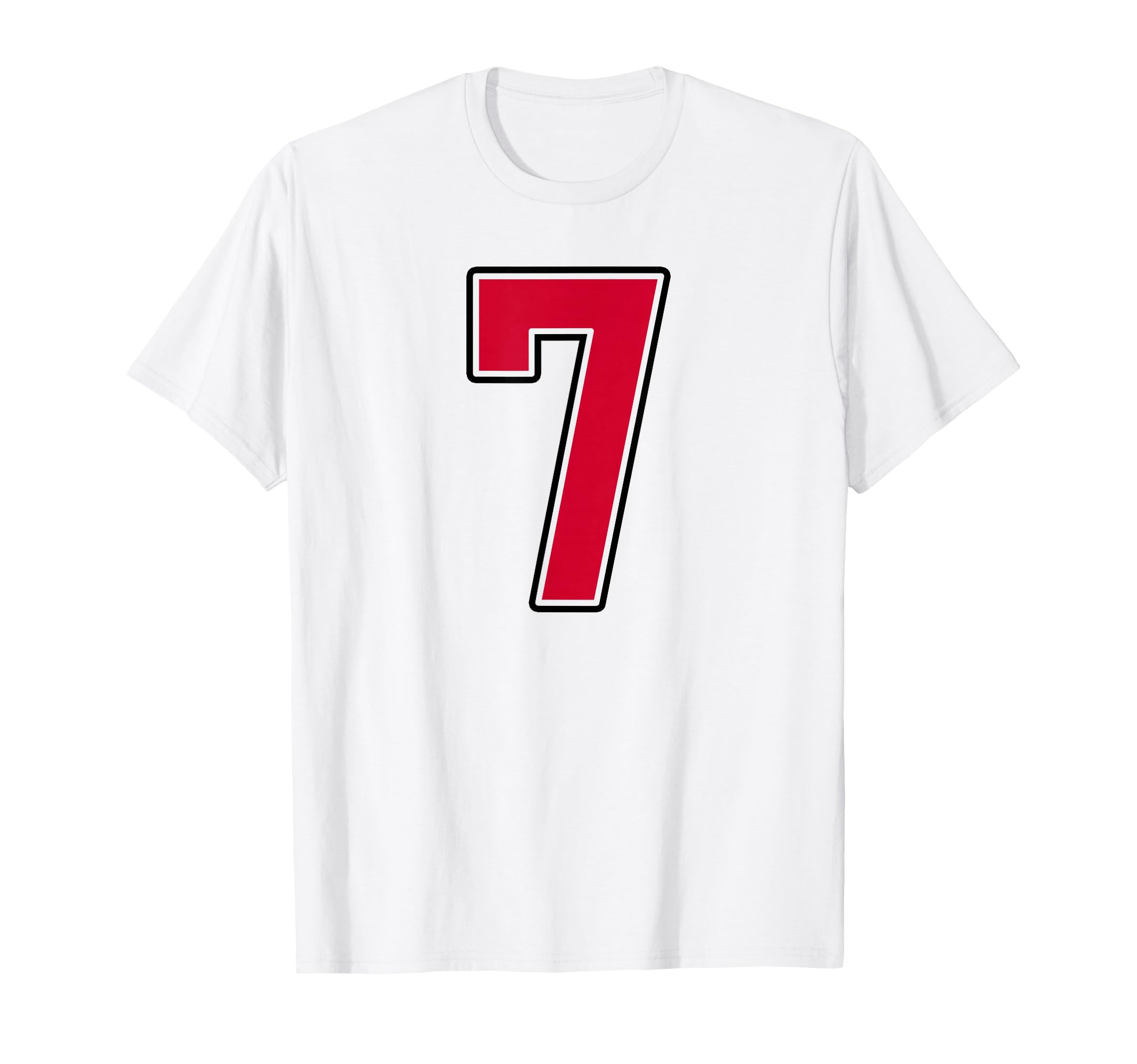 Red And Black Number 7 Jersey T-Shirt - Aesthetic Graphic for Adults - T-Shirt, Sweatshirt, Hoodie