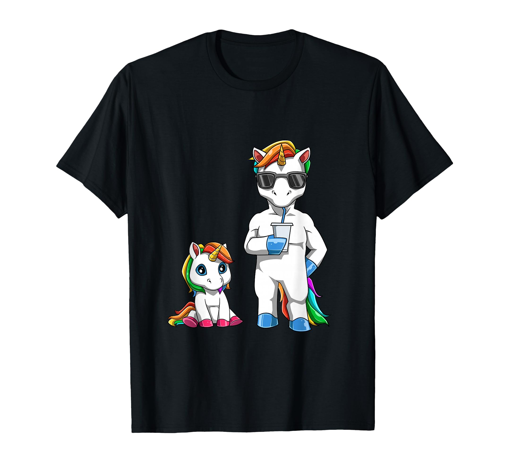 Matching Dad And Unicorn Family Outfit Hoodie - Novelty Apparel for Adults - T-Shirt, Sweatshirt, Hoodie