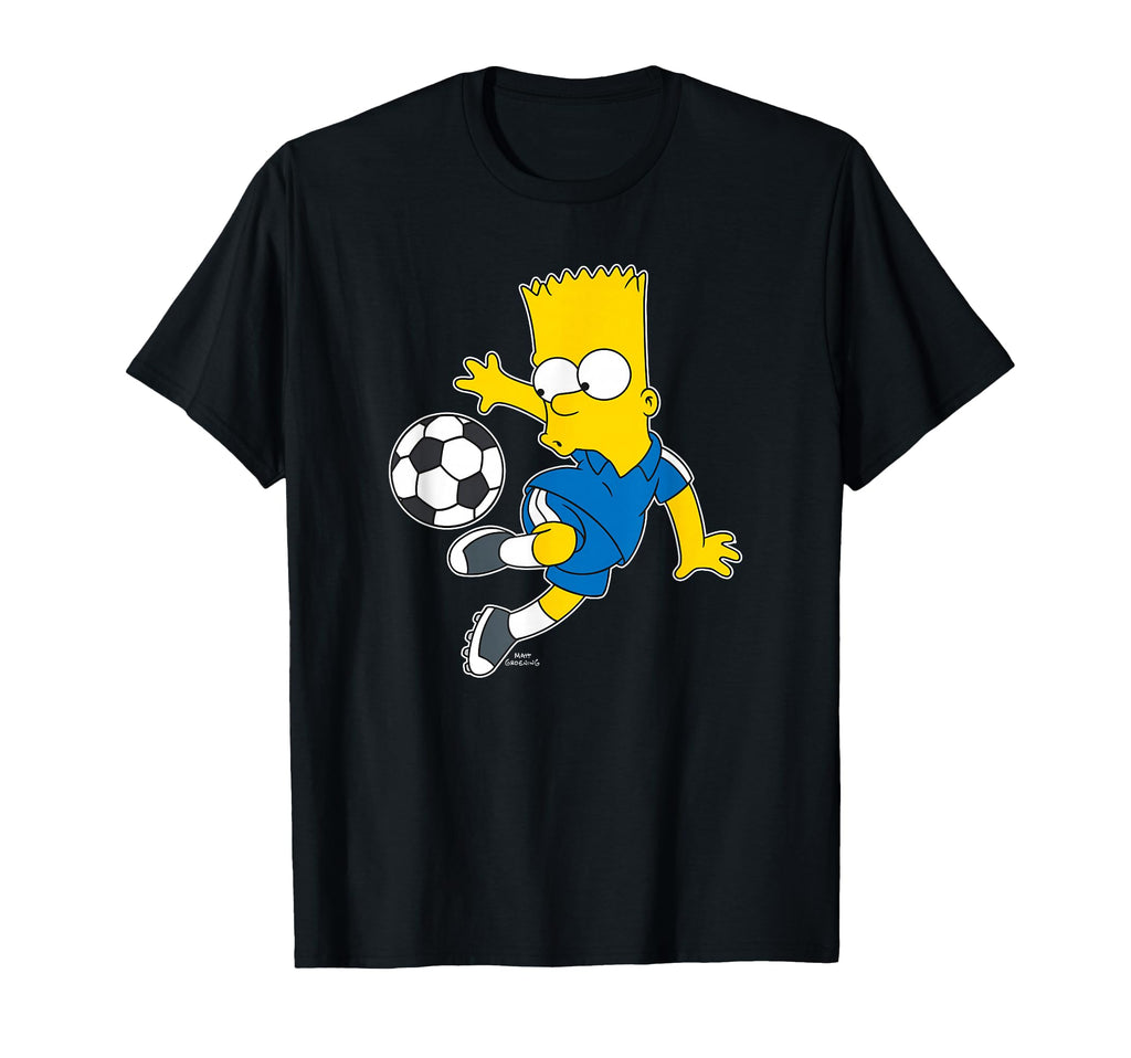 Simpsons Bart Simpson Soccer Ball Kick Up T-Shirt - Novelty Apparel Unisex - T-Shirt, Sweatshirt, Hoodie