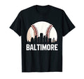 Baltimore Cityscape Dad Baseball Lover T-Shirt - Novelty Apparel Men Women - T-Shirt, Sweatshirt, Hoodie