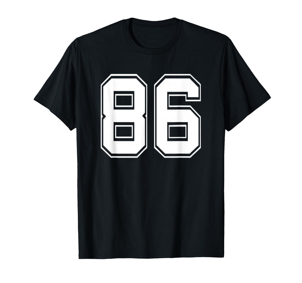 Number 86 Baseball Football Soccer Birthday T-Shirt - Unique Graphic Unisex - T-Shirt, Sweatshirt, Hoodie