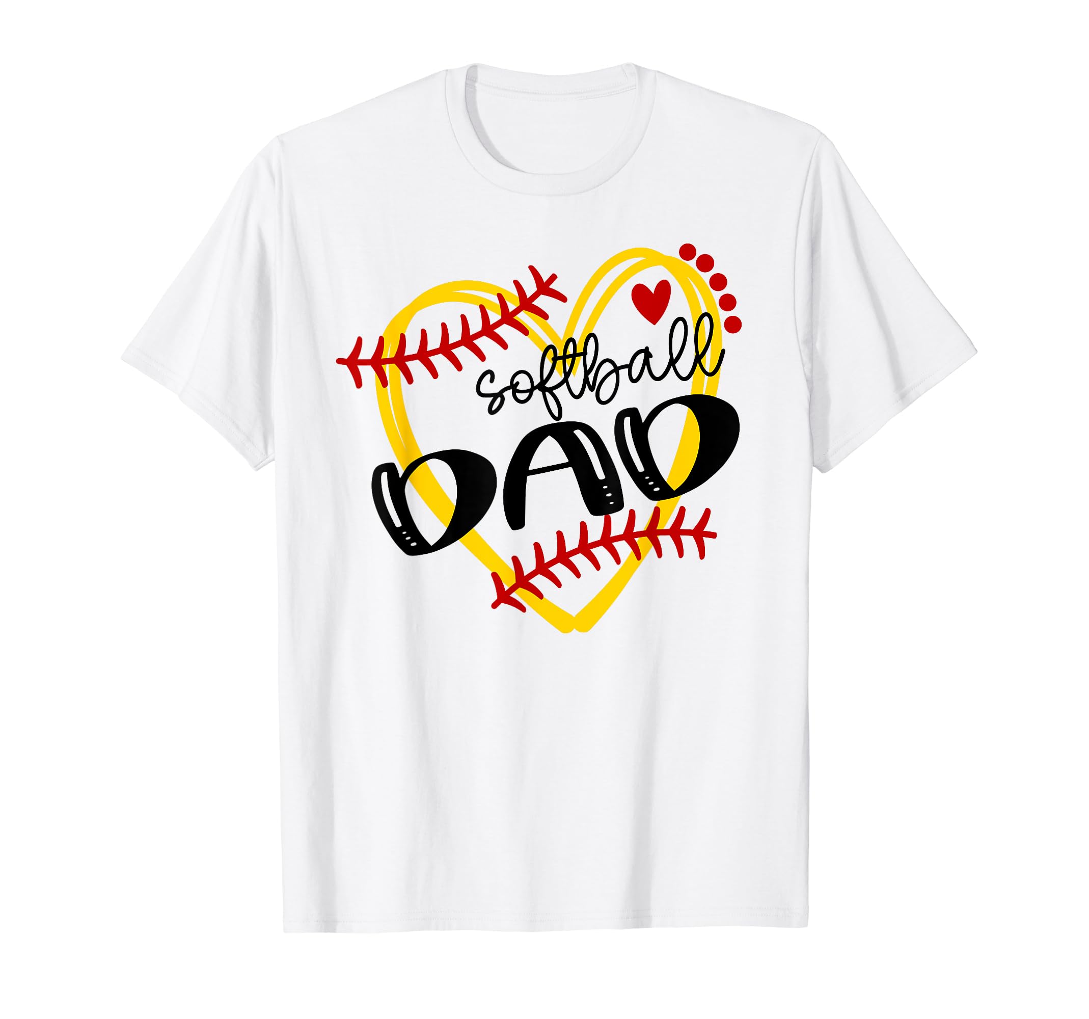 Personalized Softball Heart Dad Softball T-Shirt - Custom Art Print Unisex - T-Shirt, Sweatshirt, Hoodie