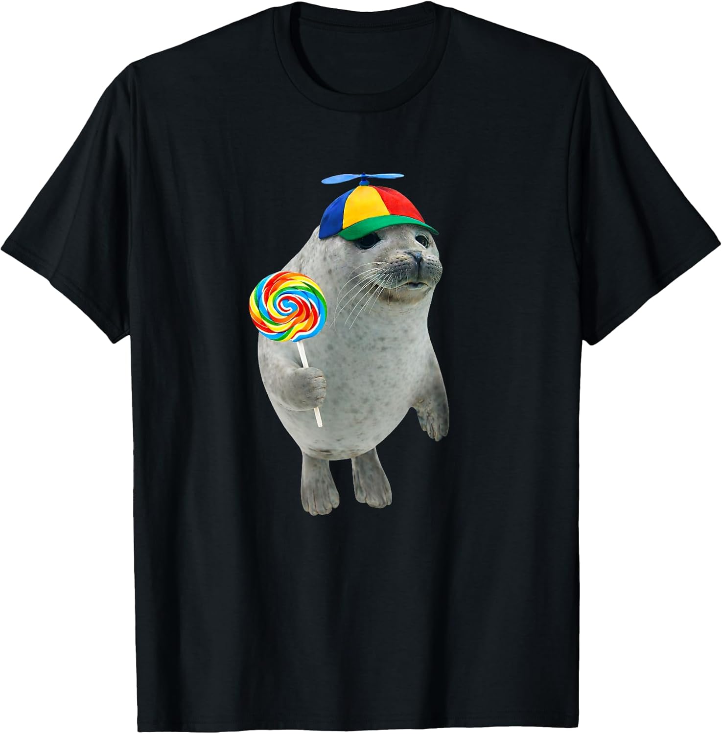 Silly Seal with Lollipop Meme - Adult & Kids T-Shirts, Sweatshirts & Hoodies apparel design preview 1