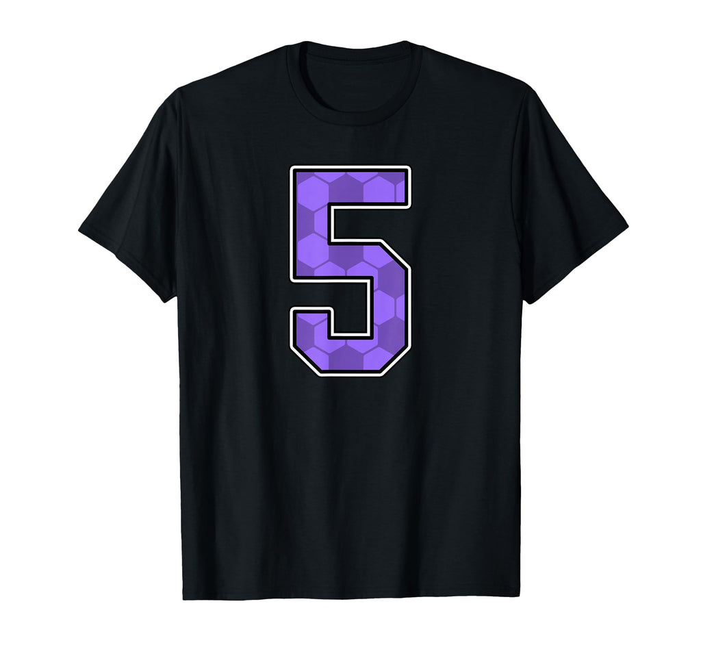 Purple Soccer Pattern Number 5 Jersey T-Shirt - Graphic Print for Adults - T-Shirt, Sweatshirt, Hoodie