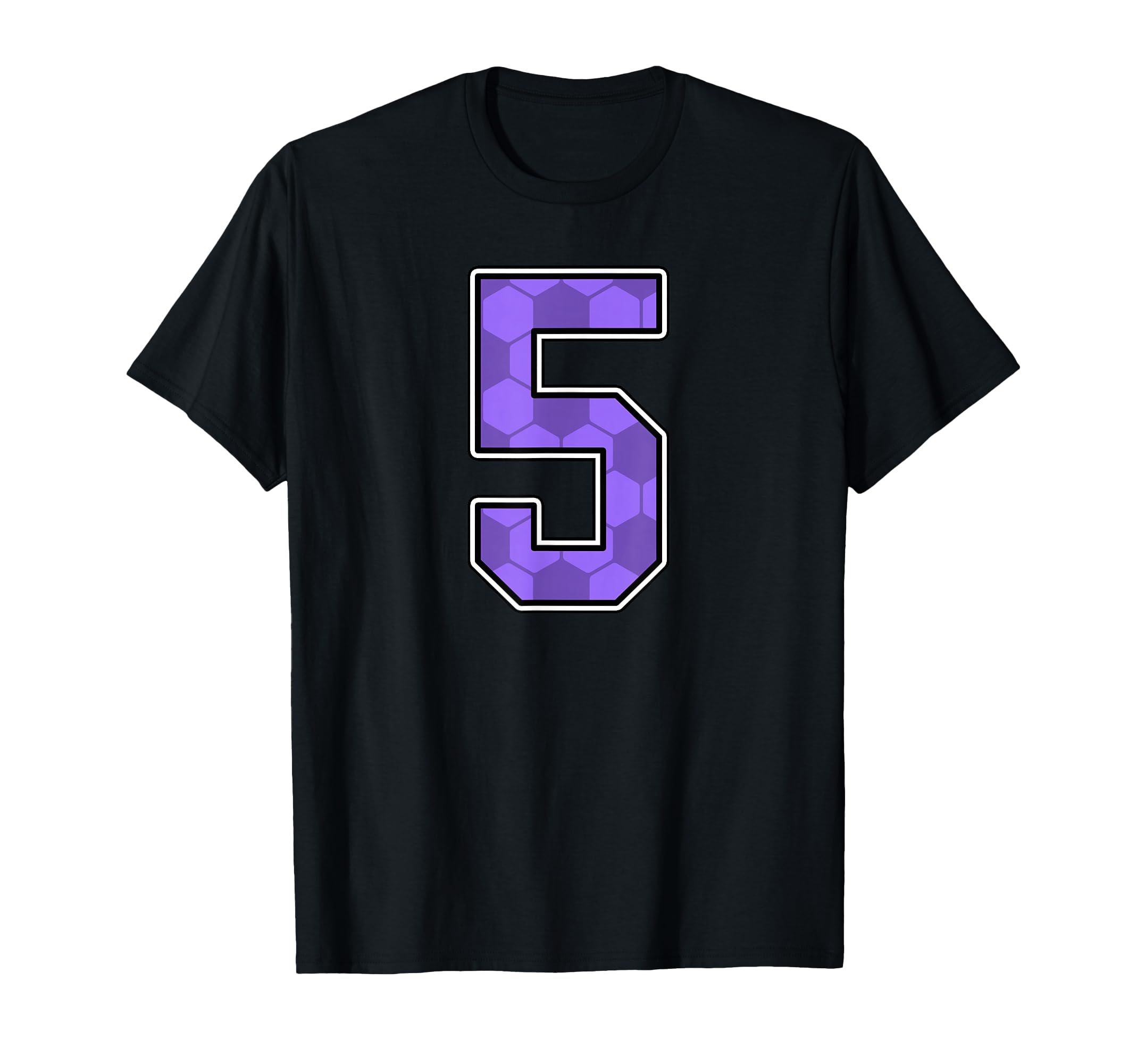 Purple Soccer Pattern Number 5 Jersey T-Shirt - Graphic Print for Adults - T-Shirt, Sweatshirt, Hoodie