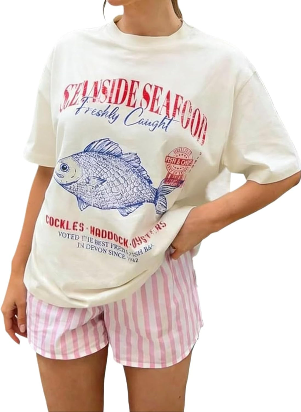 Cute Strawberry Beach Oversized Graphic Women Short - Adult & Kids T-Shirts, Sweatshirts & Hoodies apparel design preview 1