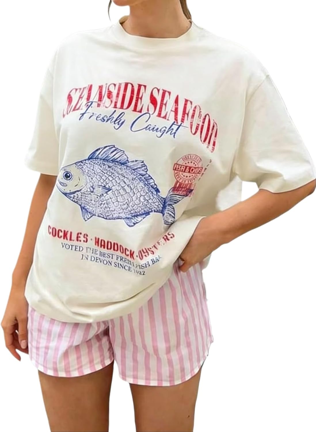 Cute Strawberry Beach Oversized Graphic Women Short - Adult & Kids T-Shirts, Sweatshirts & Hoodies apparel design preview 1