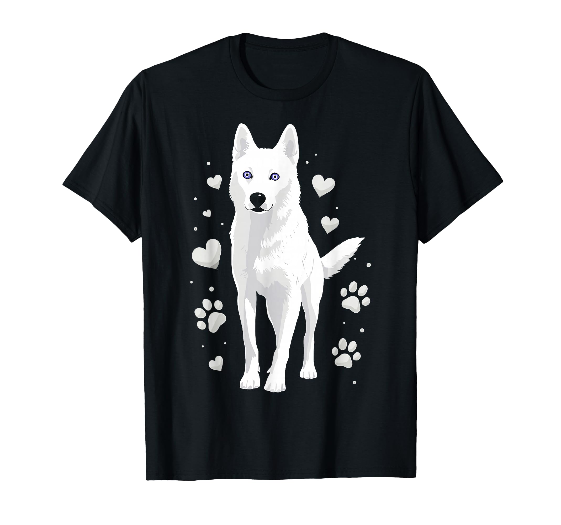 Dog White Siberian Husky T-Shirt - Fun Novelty Design Unisex - T-Shirt, Sweatshirt, Hoodie