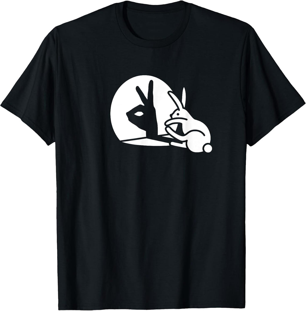 Funny Rabbit Hand Shadow Projection Bunny Hare pop - Adult & Kids T-Shirts, Sweatshirts & Hoodies apparel design preview 1