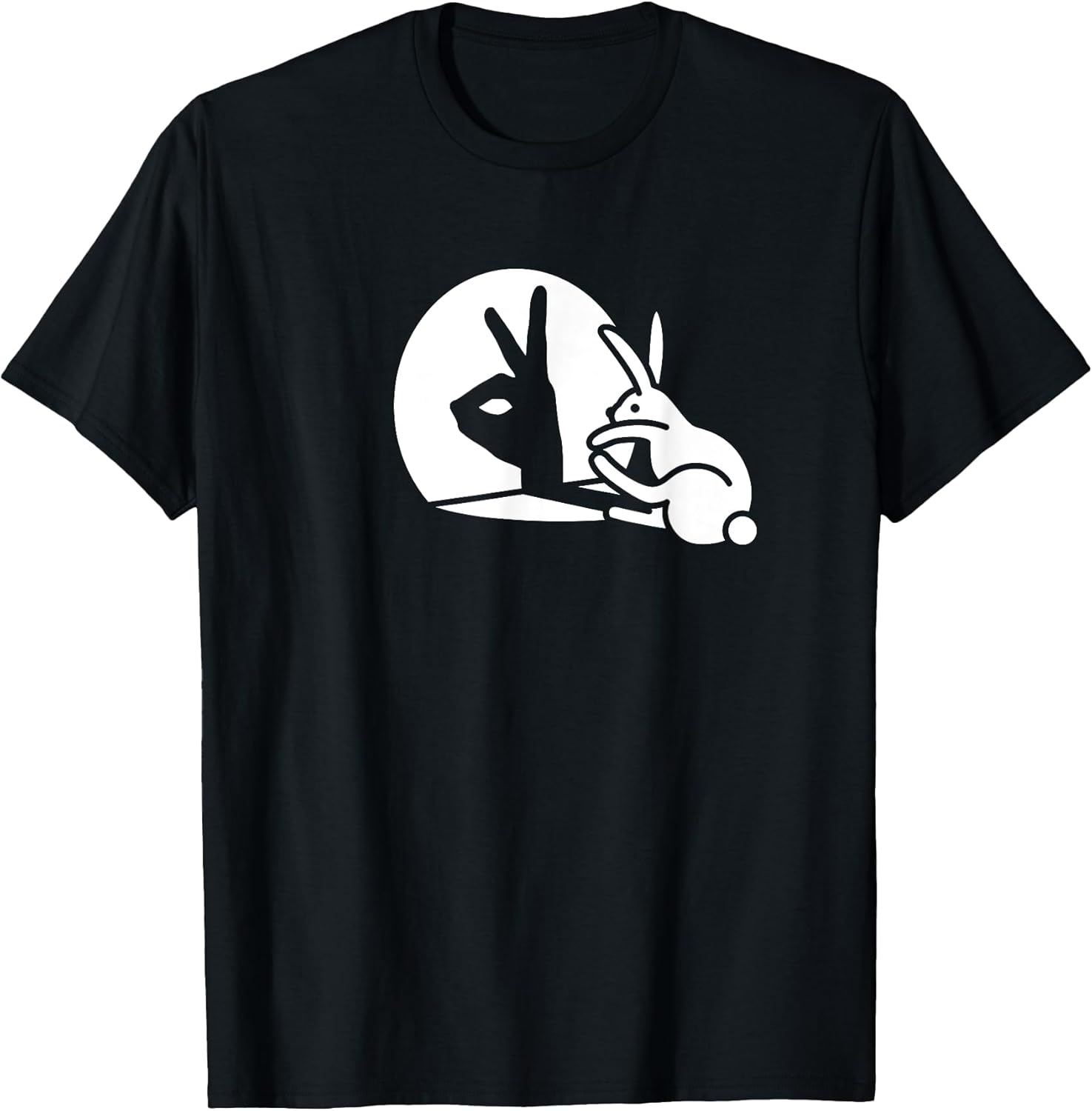 Funny Rabbit Hand Shadow Projection Bunny Hare pop - Adult & Kids T-Shirts, Sweatshirts & Hoodies apparel design preview 1