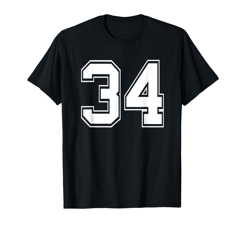 Number 34 Baseball Football Soccer T-Shirt - Minimalist Print Men Women - T-Shirt, Sweatshirt, Hoodie