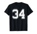 Number 34 Baseball Football Soccer T-Shirt - Minimalist Print Men Women - T-Shirt, Sweatshirt, Hoodie