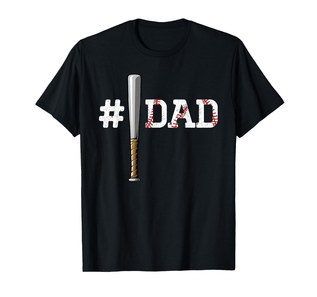 Number One Baseball Dad Fathers Day 1 T-Shirt - Minimalist Print Men Women - T-Shirt, Sweatshirt, Hoodie