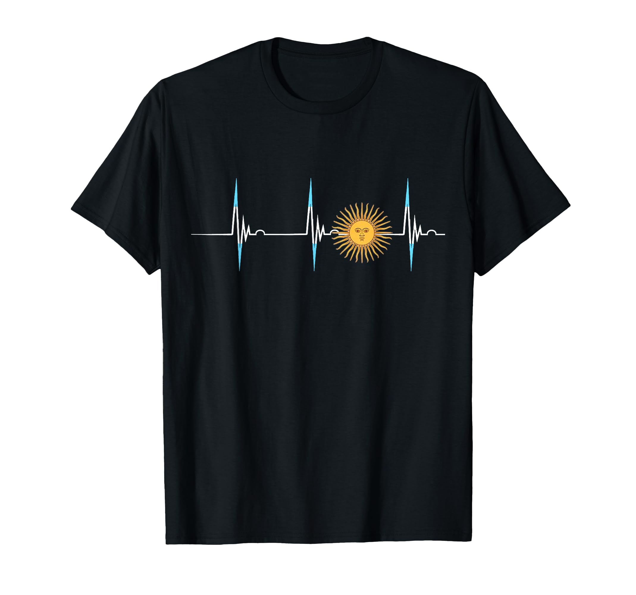 Argentina Sun May Heartbeat Ecg Pulse T-Shirt - Streetwear Style Men Women - T-Shirt, Sweatshirt, Hoodie