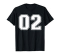 02 Jersey Number Baseball Football T-Shirt - Casual Everyday Wear Unisex - T-Shirt, Sweatshirt, Hoodie