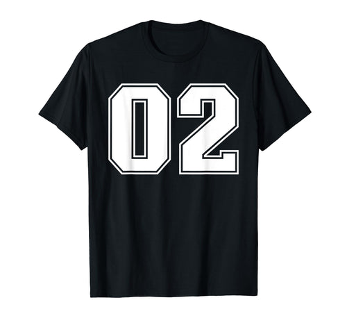 02 Jersey Number Baseball Football T-Shirt - Casual Everyday Wear Unisex - T-Shirt, Sweatshirt, Hoodie