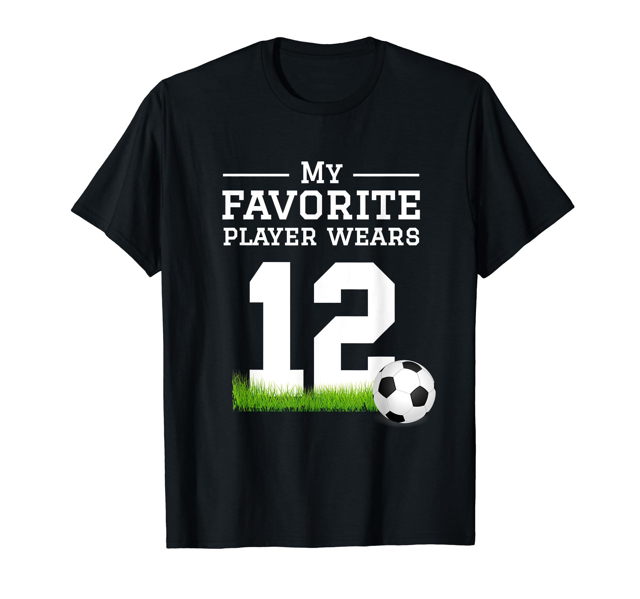 Soccer Number 12 Fan Mom Dad Grandma T-Shirt - Minimalist Print Men Women - T-Shirt, Sweatshirt, Hoodie