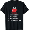 8-bit Coffee Gamer Lover Great Pixel Art RPG Joke - Adult & Kids T-Shirts, Sweatshirts & Hoodies apparel design preview 1
