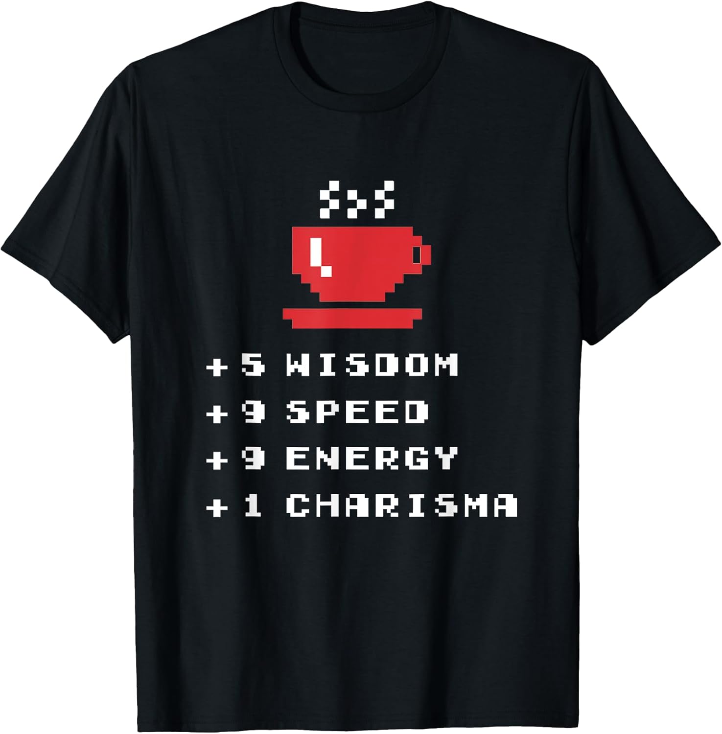 8-bit Coffee Gamer Lover Great Pixel Art RPG Joke - Adult & Kids T-Shirts, Sweatshirts & Hoodies apparel design preview 1