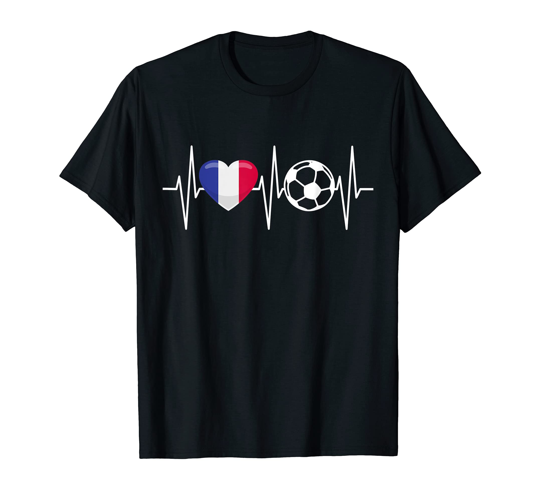 France Soccer Funny Soccer Fan Heartbeat T-Shirt - Novelty Apparel Unisex - T-Shirt, Sweatshirt, Hoodie