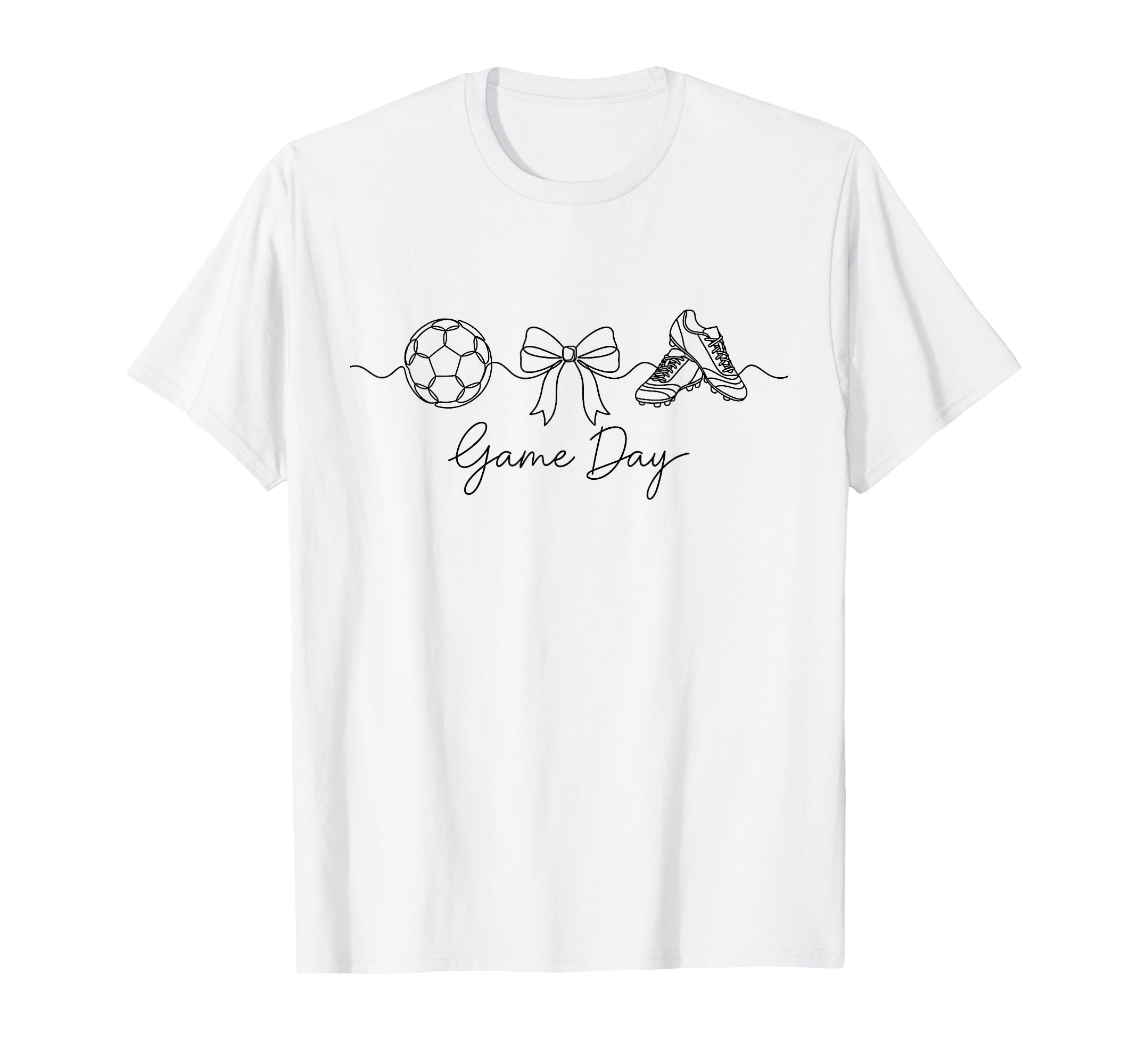 Game Day Soccer Mom Ball Bow Cleats Sports T-Shirt - Novelty Apparel Unisex - T-Shirt, Sweatshirt, Hoodie