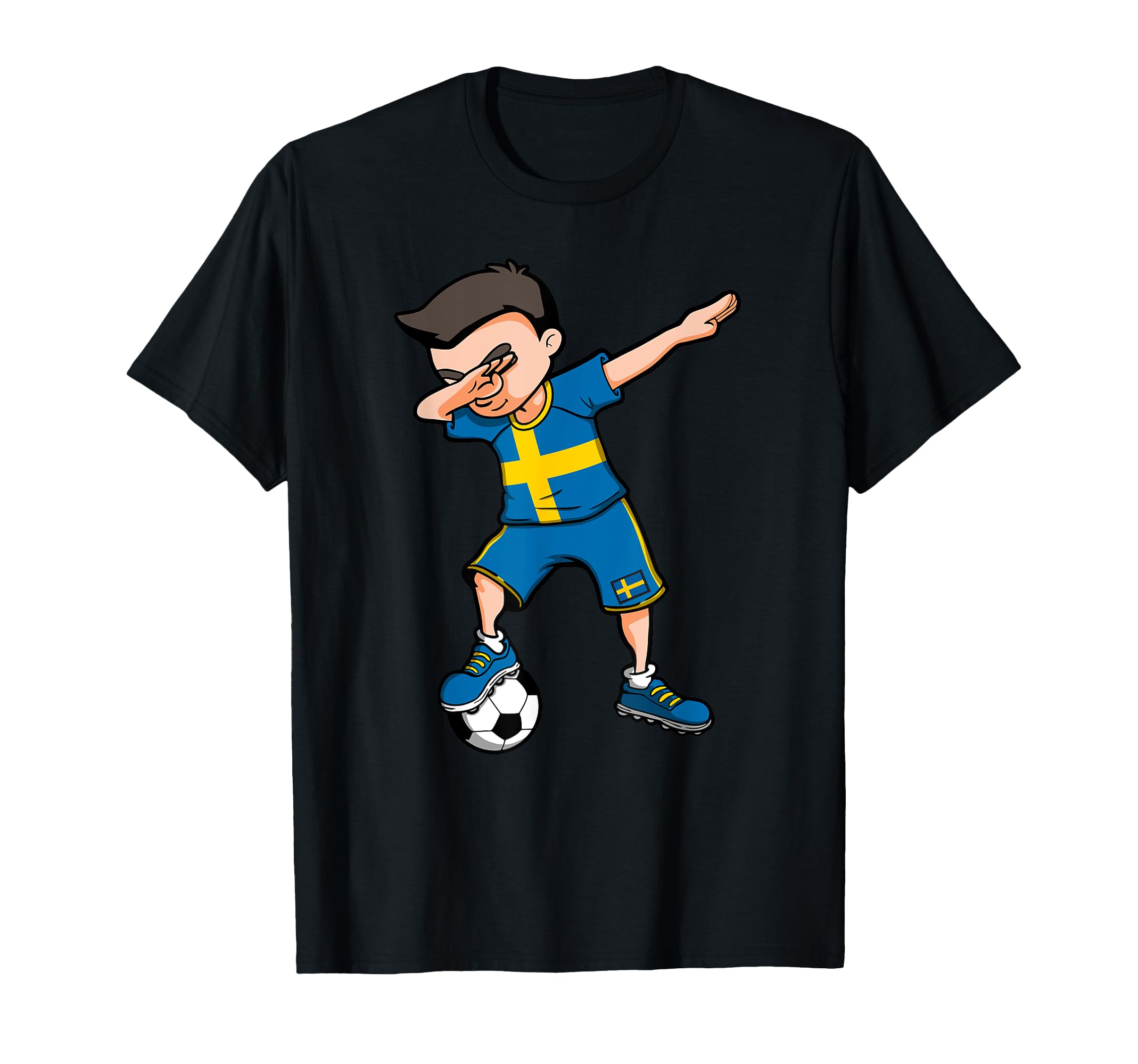 Dabbing Soccer Sweden Football Fans T-Shirt - Graphic Print for Adults - T-Shirt, Sweatshirt, Hoodie