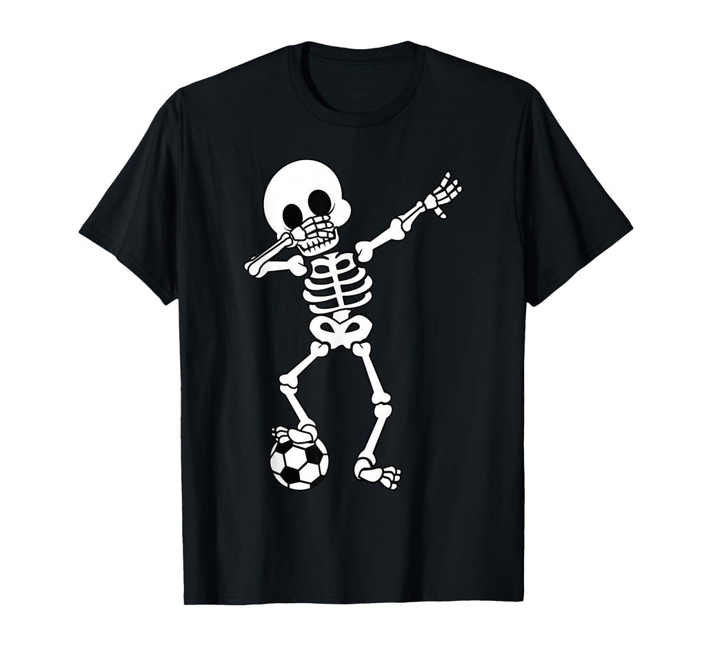 Soccer Dabbing Skeleton Halloween Soccer T-Shirt - Custom Art Print Unisex - T-Shirt, Sweatshirt, Hoodie