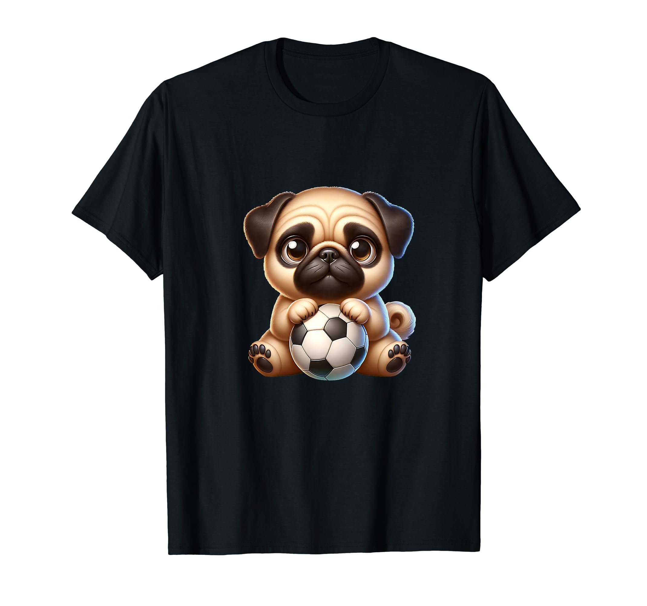 Pug Dog Soccer Champion Fan Ball T-Shirt - Minimalist Print Men Women - T-Shirt, Sweatshirt, Hoodie