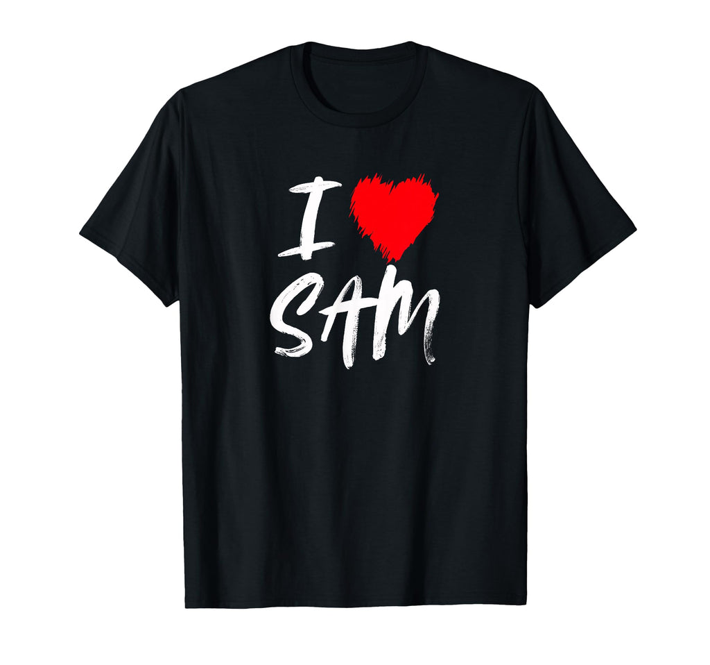 I Love Sam Heart Dad Boyfriend T-Shirt - Minimalist Print for Adults - T-Shirt, Sweatshirt, Hoodie
