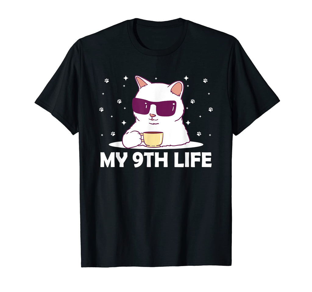 My 9Th Life Cat Lover Birthday T-Shirt - Custom Art Print for Adults - T-Shirt, Sweatshirt, Hoodie