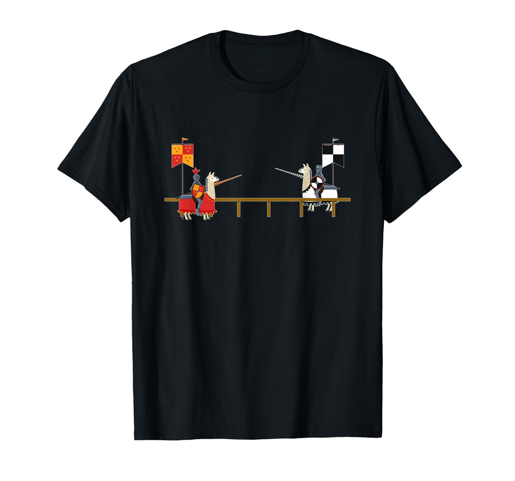 Llama Jousting Funny Medieval Knight T-Shirt - Fun Novelty Design Unisex - T-Shirt, Sweatshirt, Hoodie
