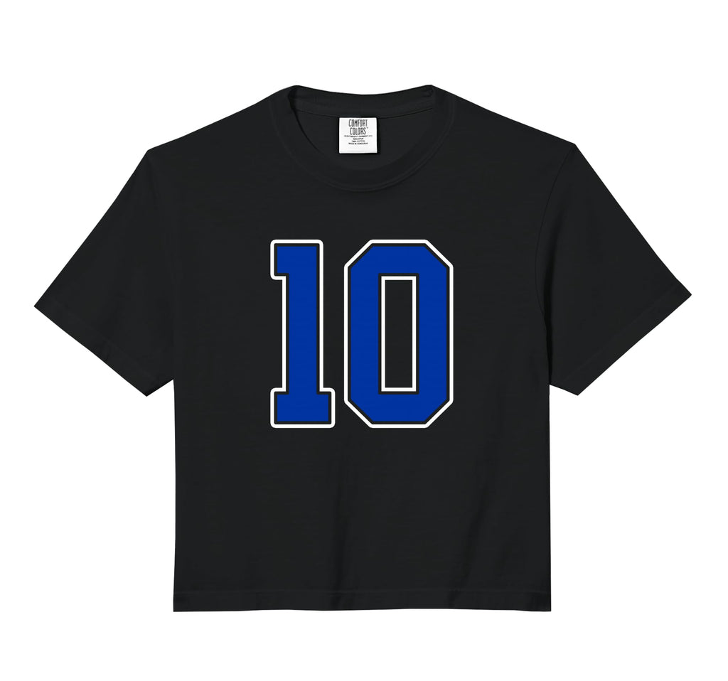 Royal Blue White Number 10 Jersey Sweatshirt - Minimalist Print Men Women - T-Shirt, Sweatshirt, Hoodie