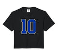 Royal Blue White Number 10 Jersey Sweatshirt - Minimalist Print Men Women - T-Shirt, Sweatshirt, Hoodie