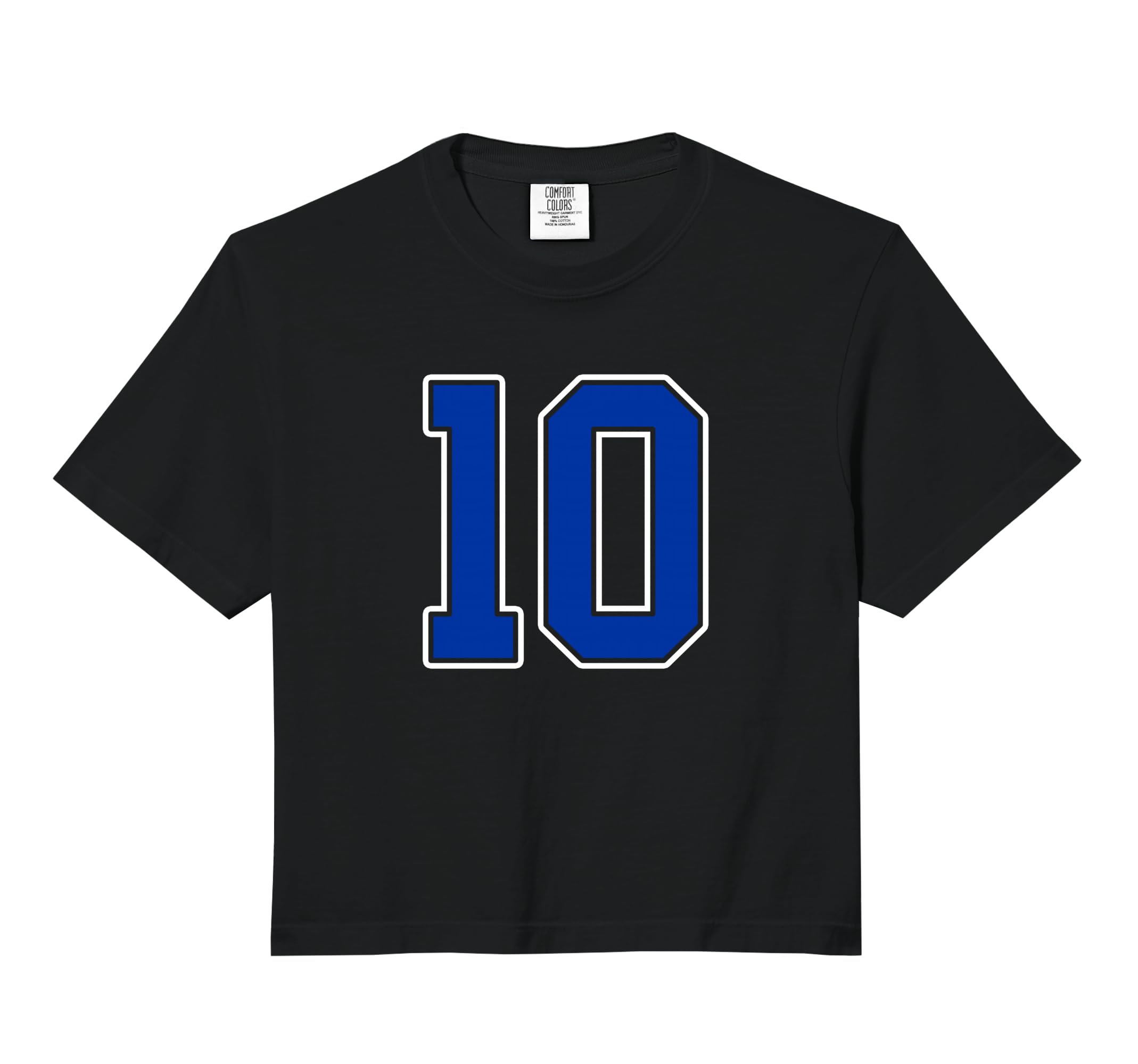 Royal Blue White Number 10 Jersey Sweatshirt - Minimalist Print Men Women - T-Shirt, Sweatshirt, Hoodie
