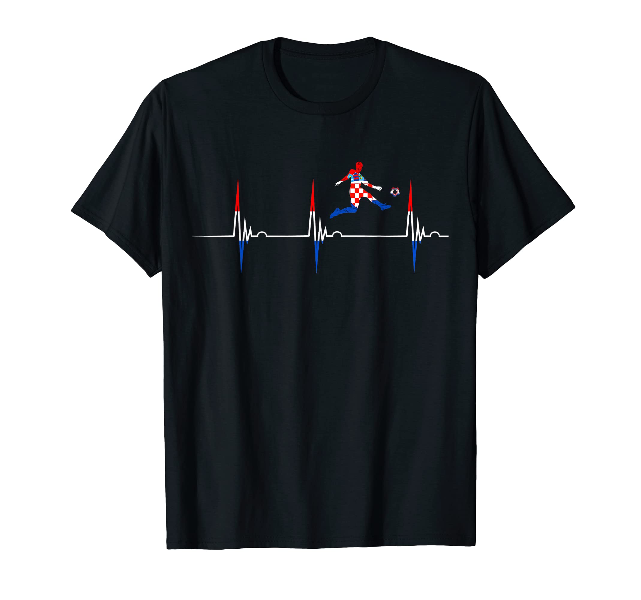 Croatian Pride Heartbeat Ekg Pulse T-Shirt - Aesthetic Graphic for Adults - T-Shirt, Sweatshirt, Hoodie