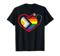 Rainbow Heart Lgbtq Doctor Nurse T-Shirt - Aesthetic Graphic for Adults - T-Shirt, Sweatshirt, Hoodie