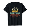 Popi Knows Everything Grandpa Funny T-Shirt - Trendy Graphic for Adults - T-Shirt, Sweatshirt, Hoodie