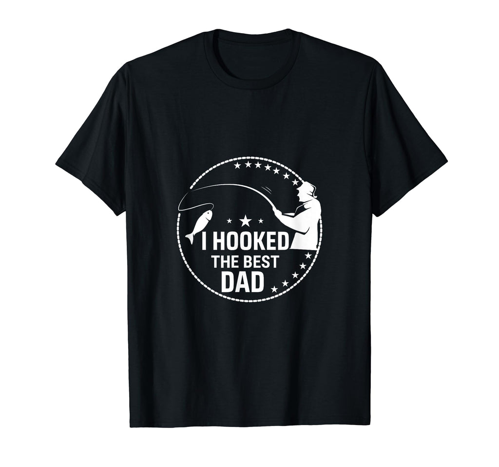 I Hooked Best Dad Funny Fishing Dad T-Shirt - Custom Art Print for Adults - T-Shirt, Sweatshirt, Hoodie
