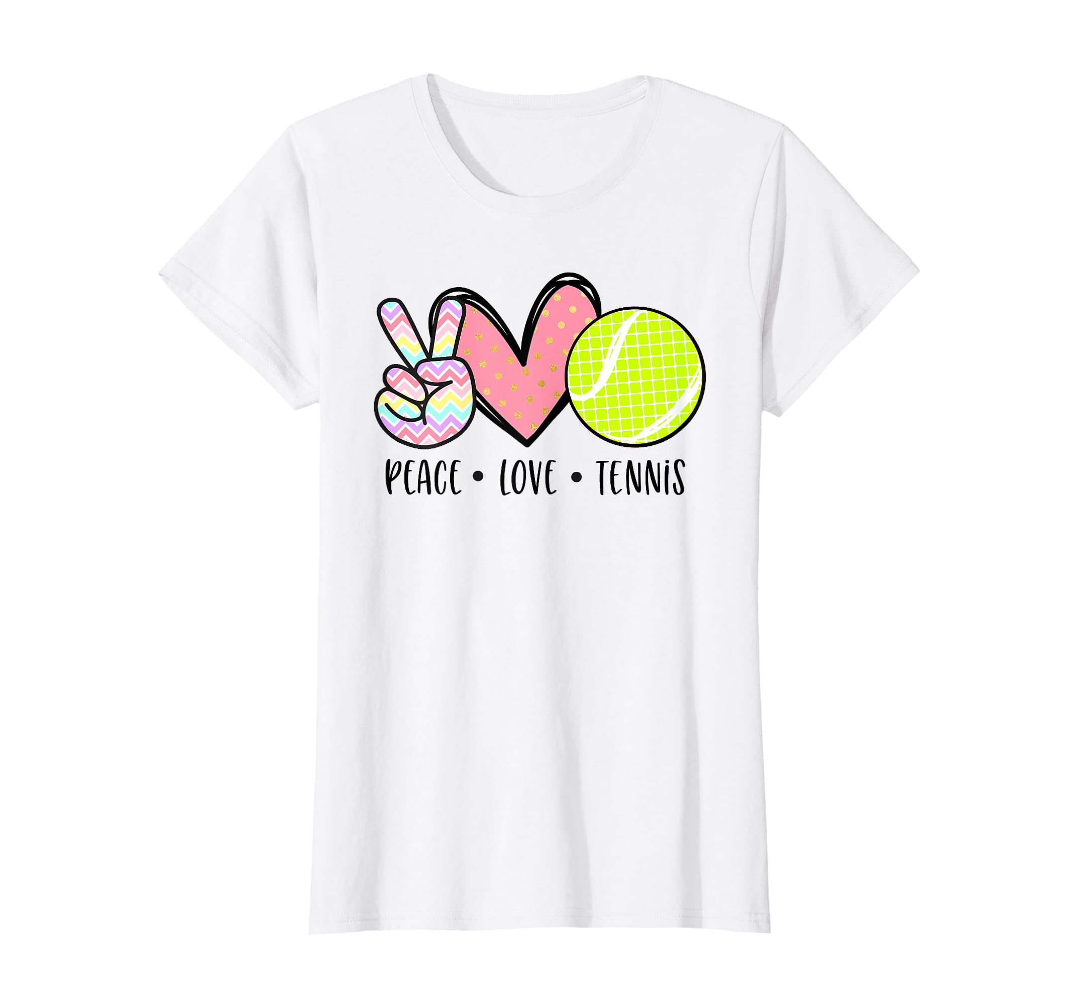 Peace Love Tennis Teen Little Pastel T-Shirt - Trendy Graphic Men Women - T-Shirt, Sweatshirt, Hoodie