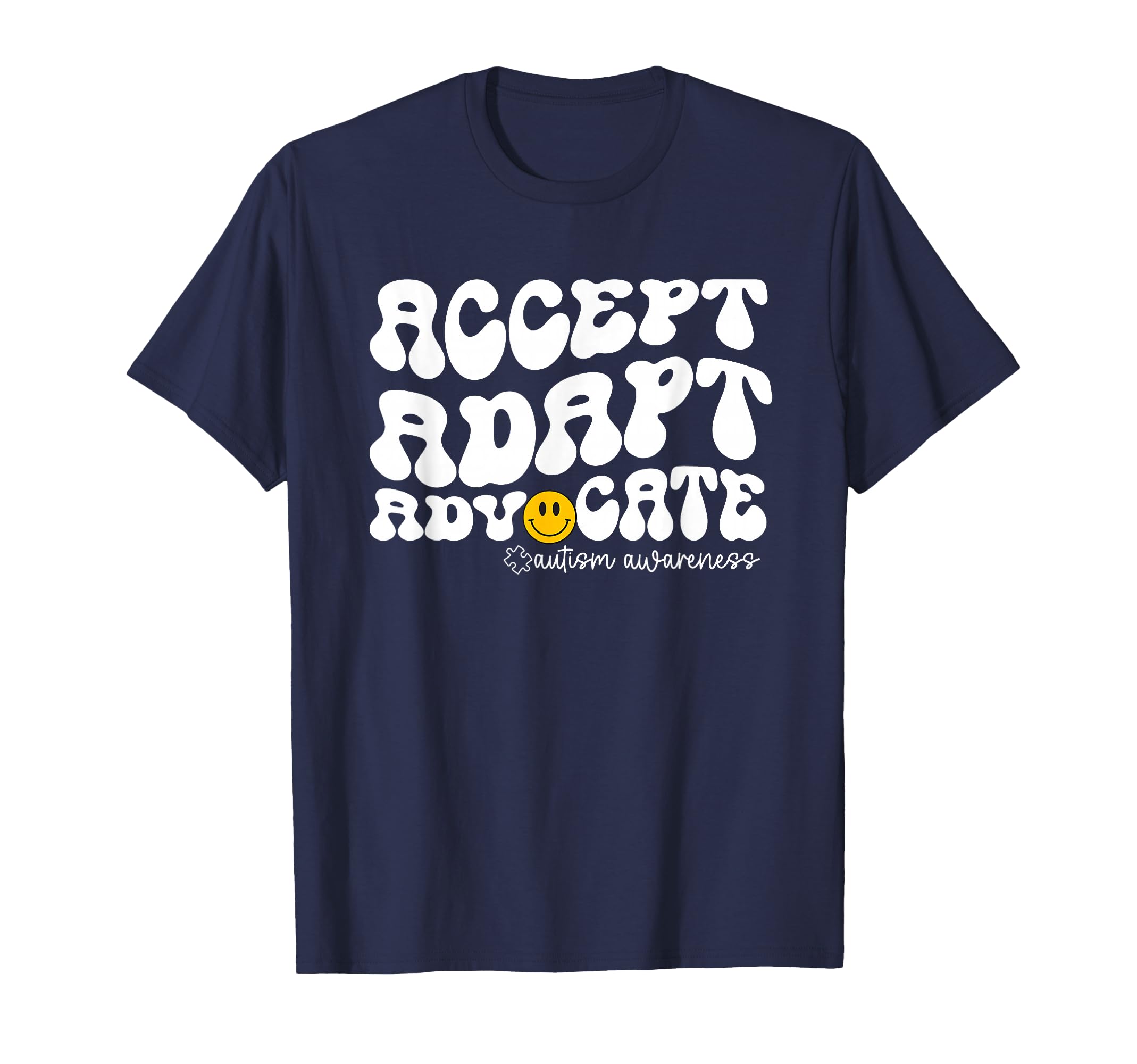 Accept Adapt Advocate Groovy Autism T-Shirt - Graphic Print for Adults - T-Shirt, Sweatshirt, Hoodie