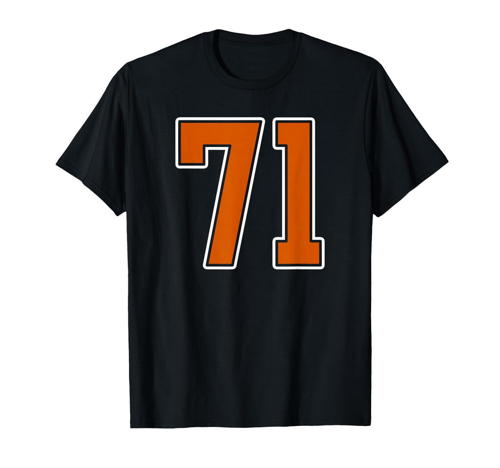 Burnt Orange White Number 71 Jersey T-Shirt - Streetwear Style Unisex - T-Shirt, Sweatshirt, Hoodie