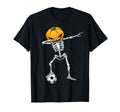 Dabbing Skeleton Soccer Pumpkin Head T-Shirt - Minimalist Print Unisex - T-Shirt, Sweatshirt, Hoodie