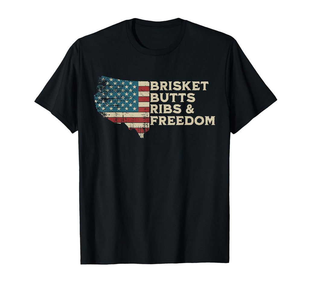 Brisket Butts Ribs And Freedom T-Shirt - Aesthetic Graphic Men Women - T-Shirt, Sweatshirt, Hoodie