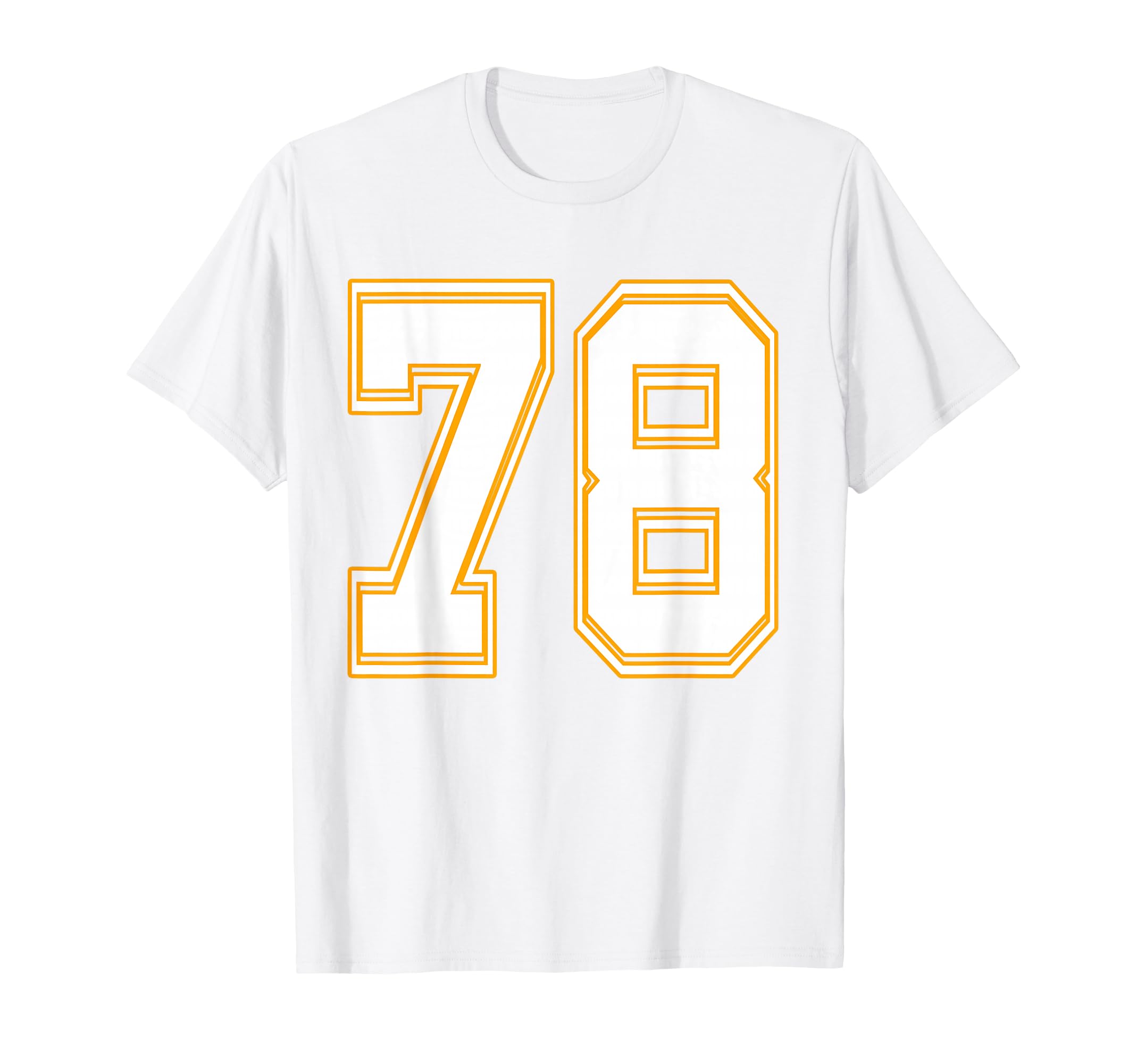 Number 78 Red Yellow White Football T-Shirt - Novelty Apparel Men Women - T-Shirt, Sweatshirt, Hoodie
