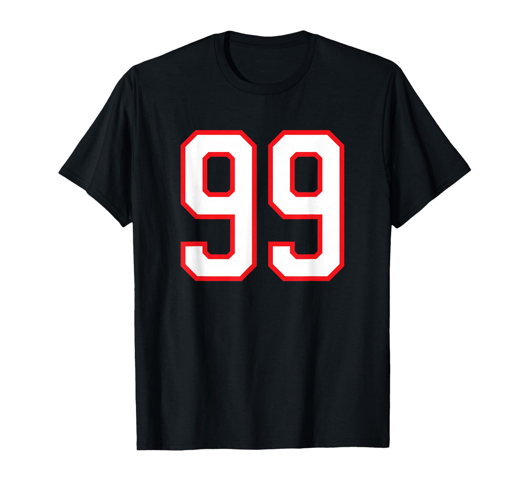 White Red Sports Team Number 99 T-Shirt - Fun Novelty Design Men Women - T-Shirt, Sweatshirt, Hoodie