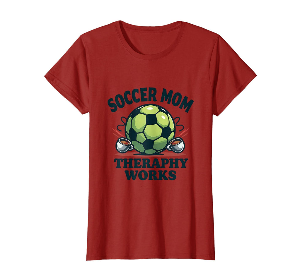 Soccer Mom Therapy Works Humorous T-Shirt - Fun Novelty Design for Adults - T-Shirt, Sweatshirt, Hoodie