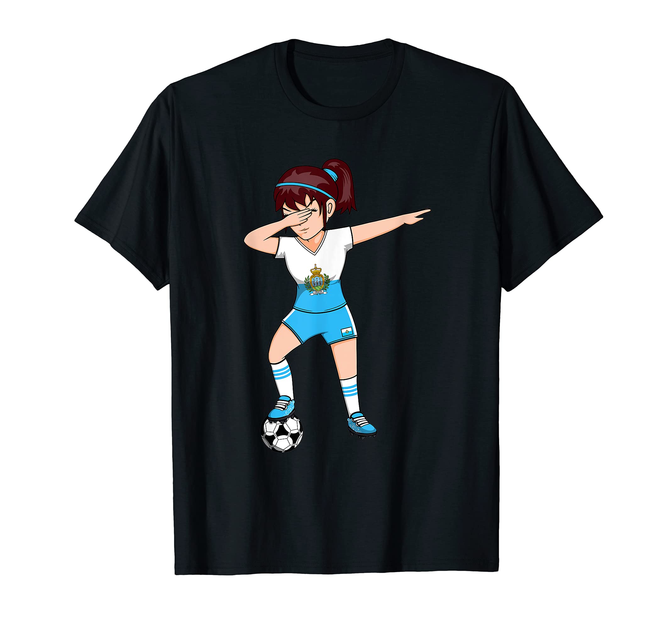 Dabbing Soccer San Marino Jersey T-Shirt - Trendy Graphic Unisex - T-Shirt, Sweatshirt, Hoodie