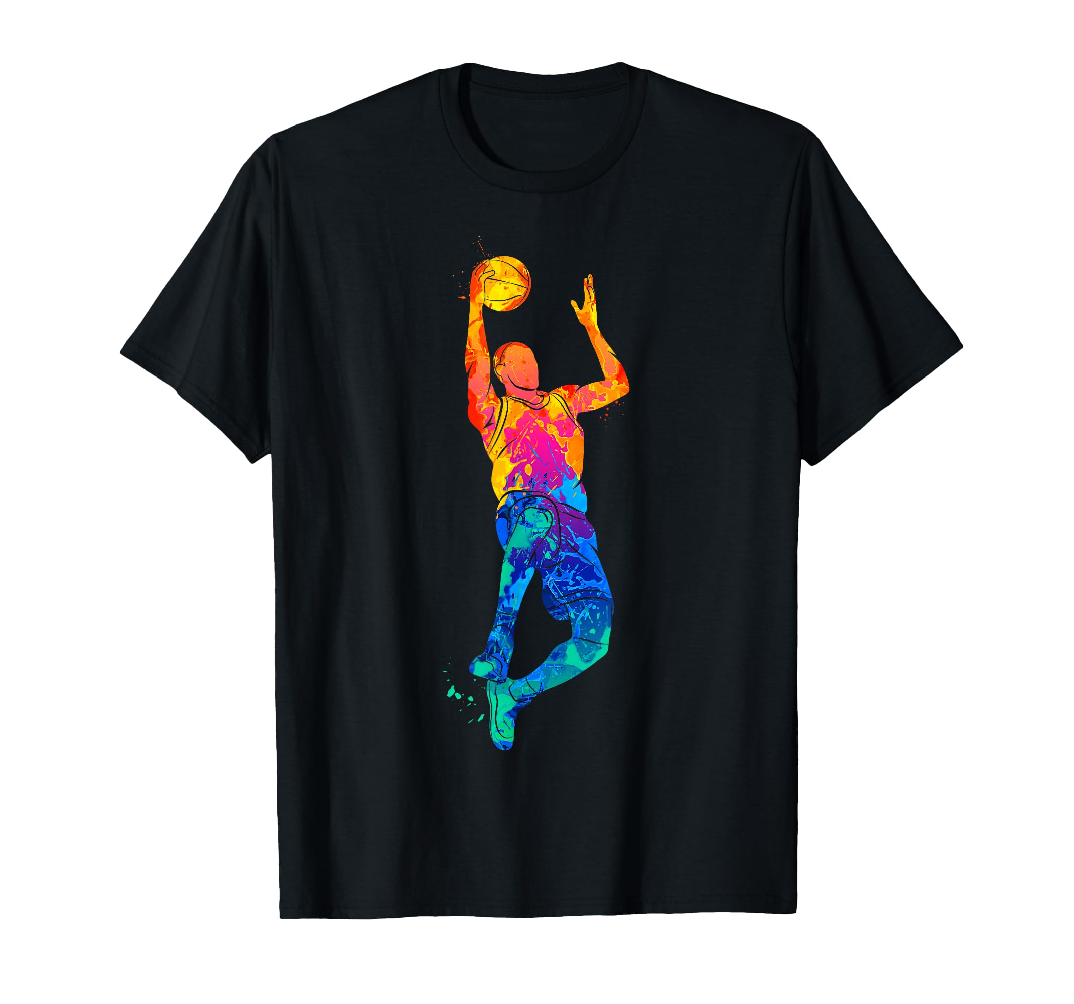 Colorful Basketball Player Fan Hoops T-Shirt - Minimalist Print for Adults - T-Shirt, Sweatshirt, Hoodie