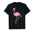 Lighted Flamingo Tree Lights Santa Hat T-Shirt - Trendy Graphic Unisex - T-Shirt, Sweatshirt, Hoodie
